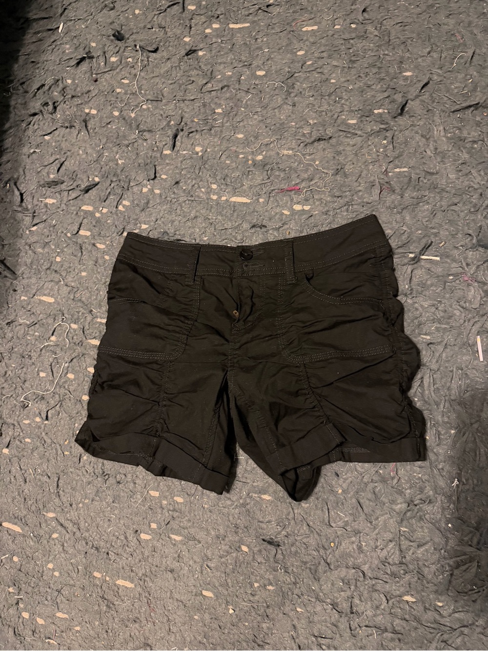 No Boundaries Black Ruched Utility Bermuda Shorts
